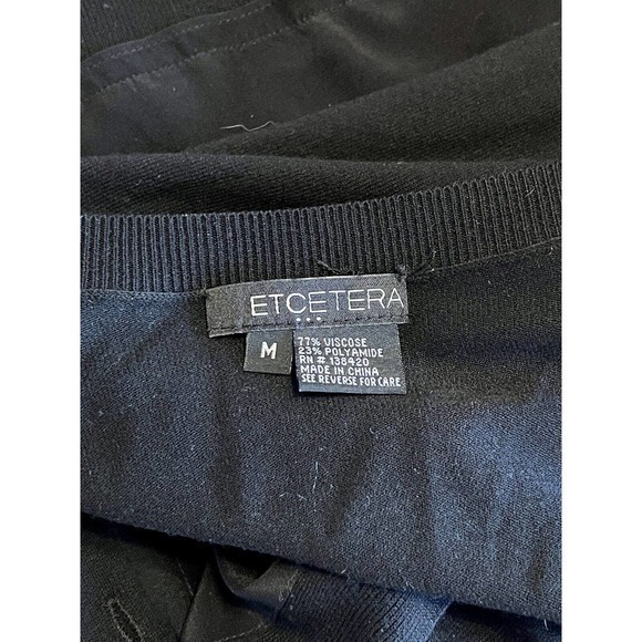 Etcetera Ladies Classic‎ Black Button Up Knit Viscous Cardigan Size Medium EUC - Picture 6 of 7